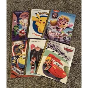 Lot of 6 Little Golden Books Disney Minions Cars Inside Out Pokémon Paw Patrol
